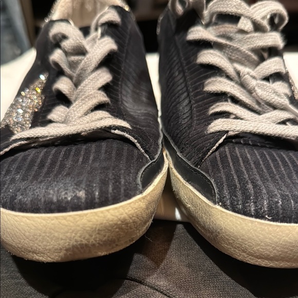 Golden Goose Black and Silver Glitter Sneakers - Picture 1 of 8